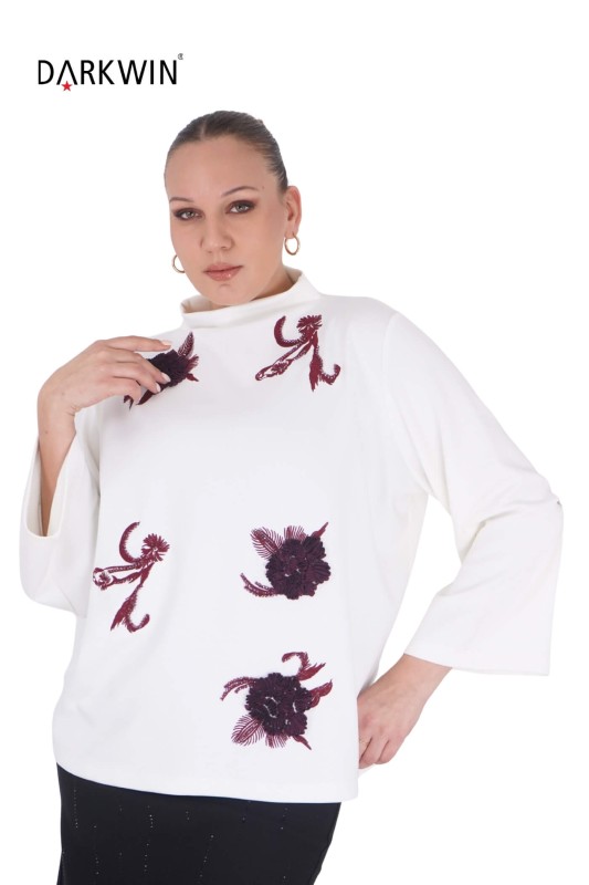 P9433 DARKWIN BLUZ EKRU - Thumbnail