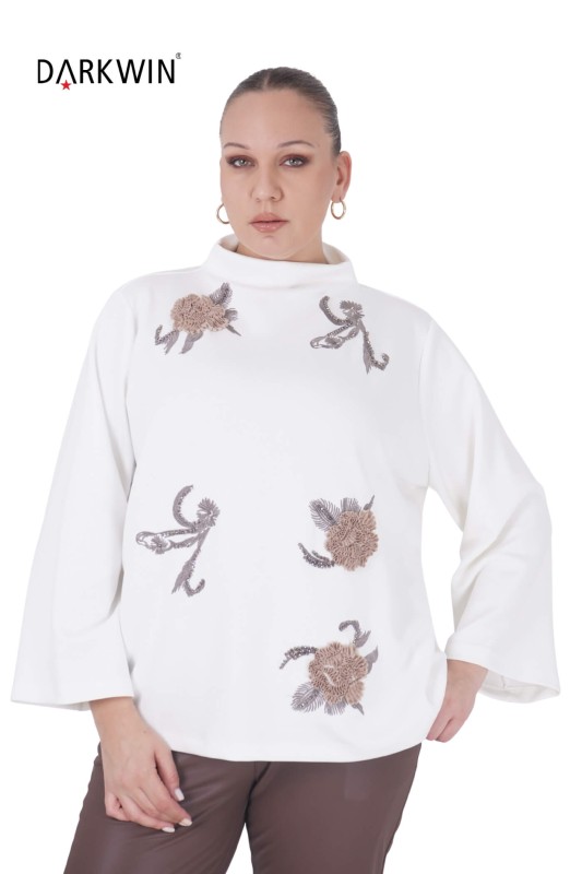 P9433 DARKWIN BLUZ EKRU - Thumbnail