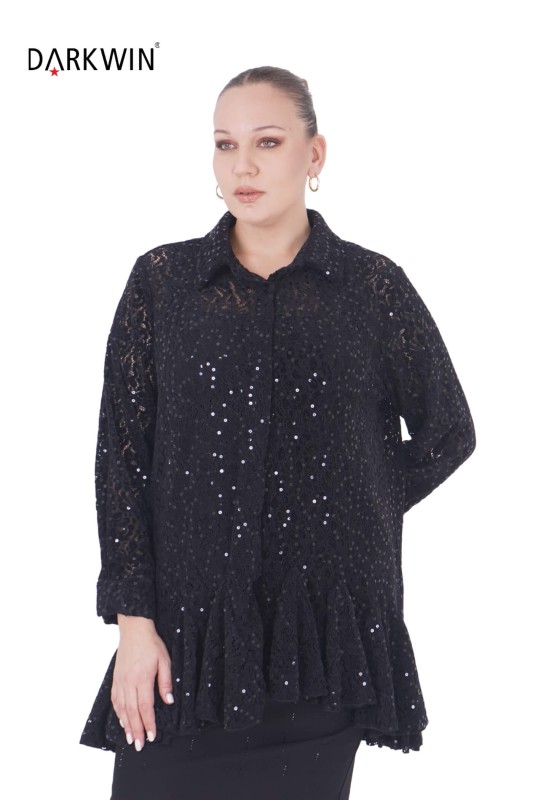 P9437 DARKWIN GÖMLEK SIYAH - Thumbnail