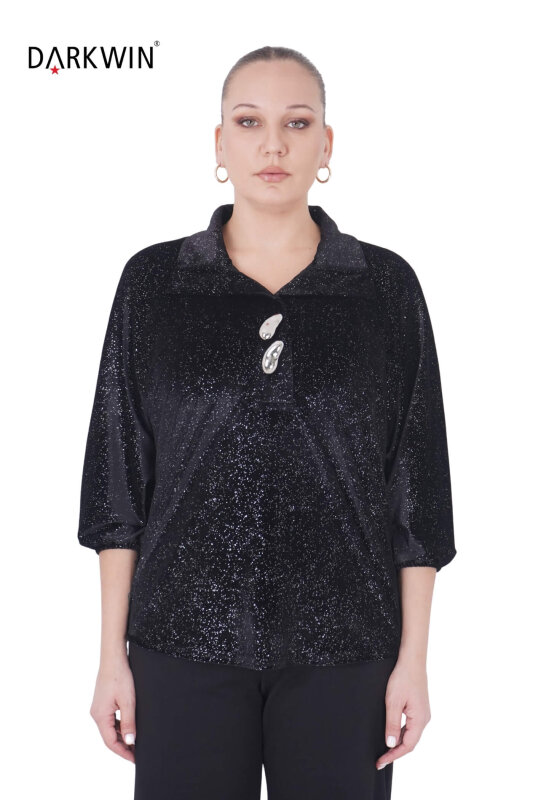 P9455 DARKWIN BLUZ SIYAH - DARKWIN