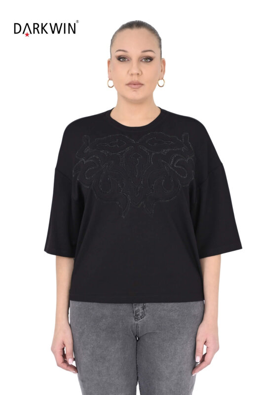 P9487 DARKWIN BLUZ SIYAH - DARKWIN