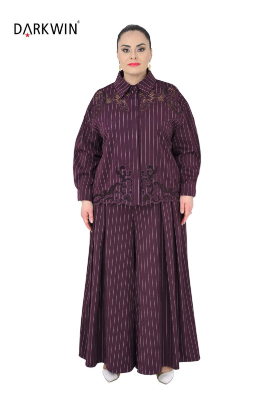 P9515 DARKWIN GÖMLEK-PANTOLON BORDO - DARKWIN