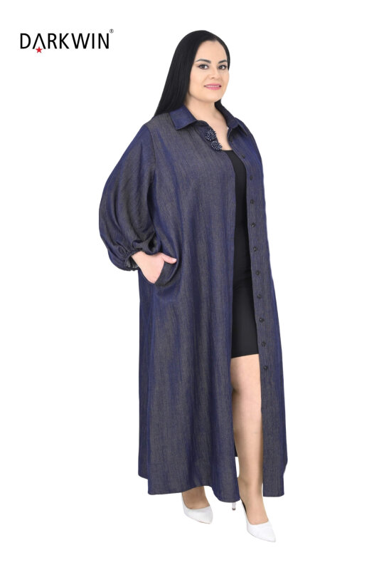 P9525 DARKWIN ELBİSE JEAN - 5