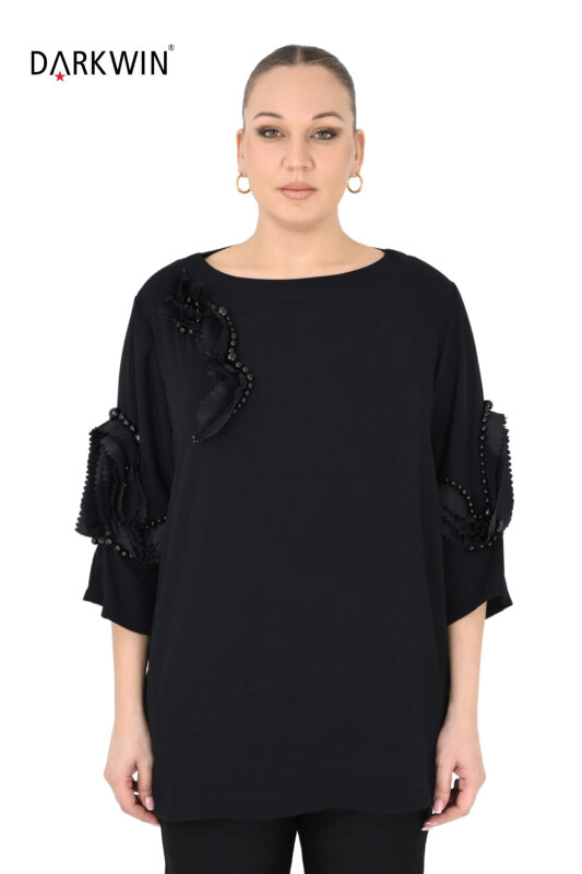 P9542 DARKWIN BLUZ SIYAH - DARKWIN