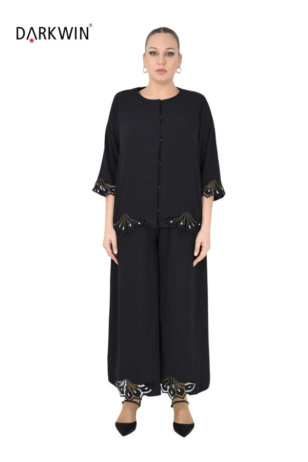 P9544 DARKWIN BLUZ-PANTOLON SIYAH - 1