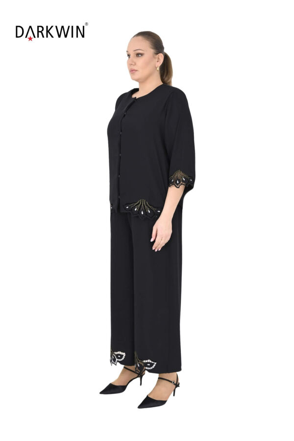 P9544 DARKWIN BLUZ-PANTOLON SIYAH - 2