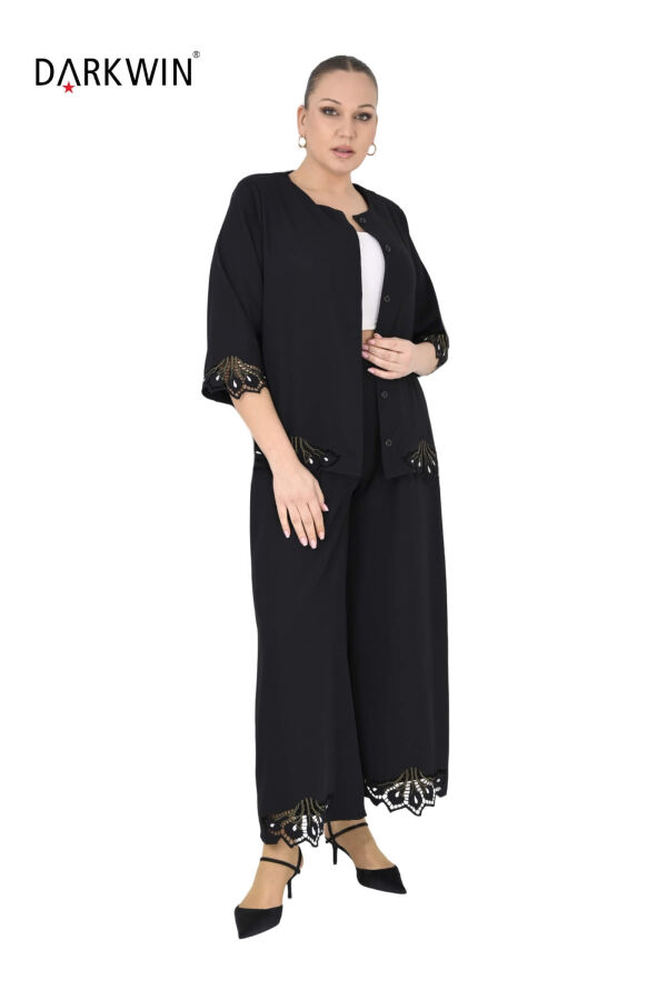 P9544 DARKWIN BLUZ-PANTOLON SIYAH - 4