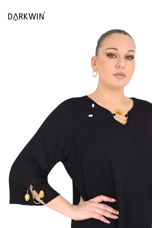 P9556 DARKWIN ELBİSE SIYAH - 4