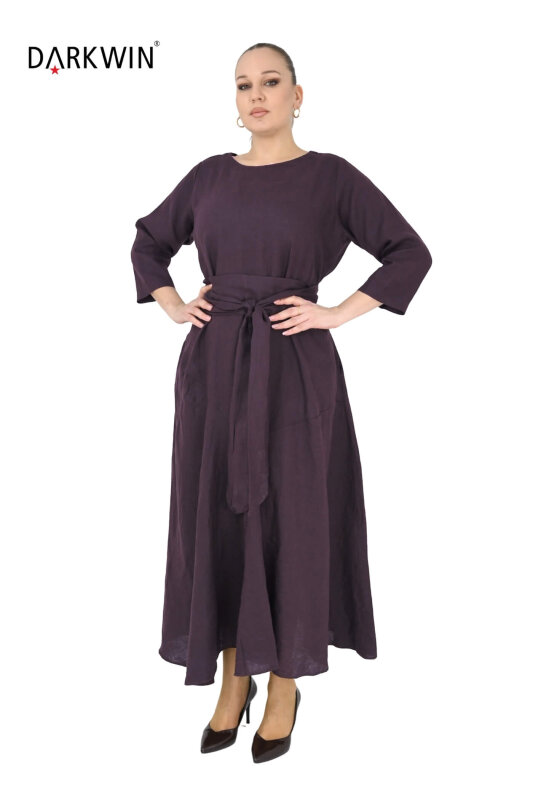 P9561 DARKWIN ELBİSE KAHVE - 4