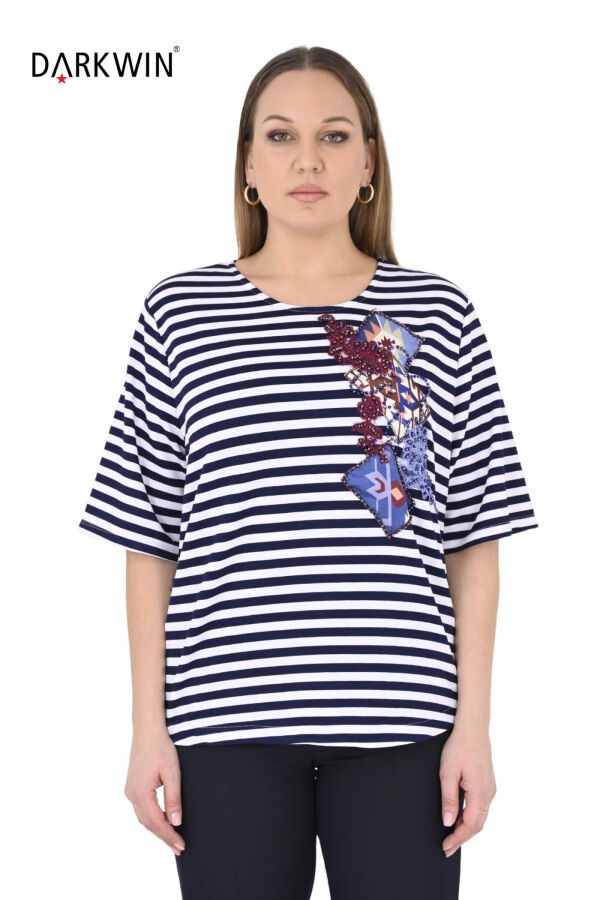 P9609 DARKWIN BLUZ LACI-BEYAZ - 1