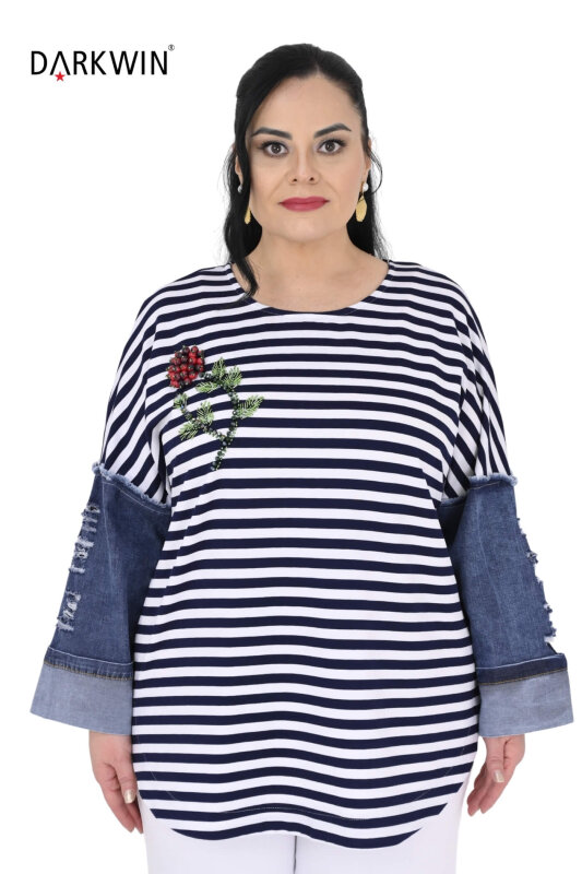 P9610 DARKWIN BLUZ LACI-BEYAZ - DARKWIN