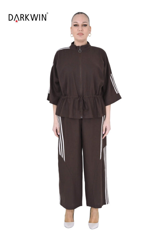 P9611 DARKWIN BLUZ-PANTOLON KAHVE - DARKWIN