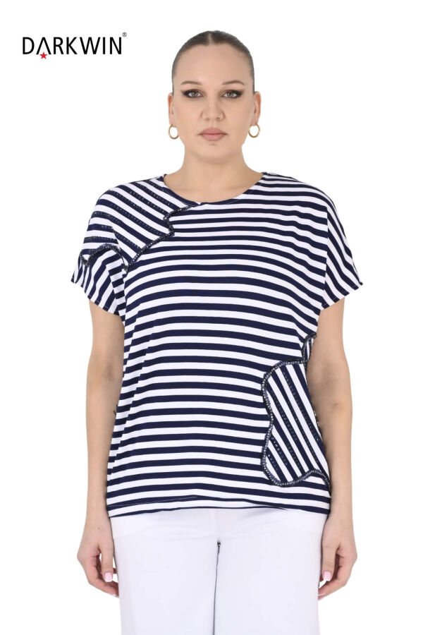 P9642 DARKWIN BLUZ LACI-BEYAZ - 1