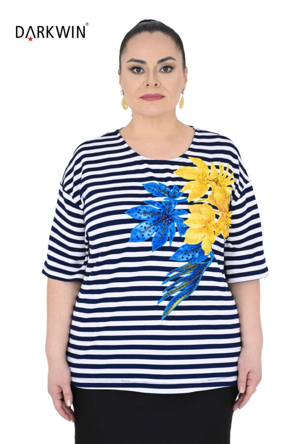 P9643 DARKWIN BLUZ LACI-BEYAZ - 1