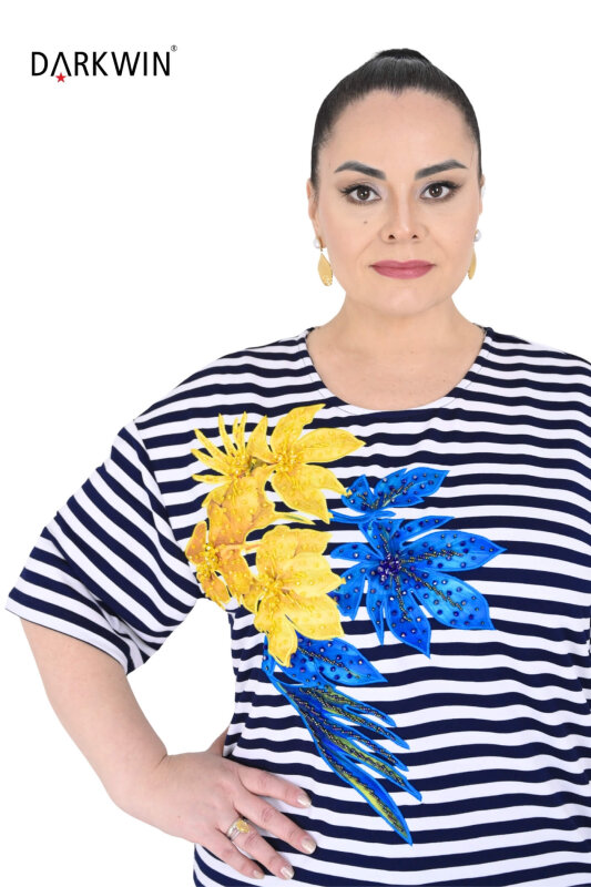 P9643 DARKWIN BLUZ LACI-BEYAZ - 5