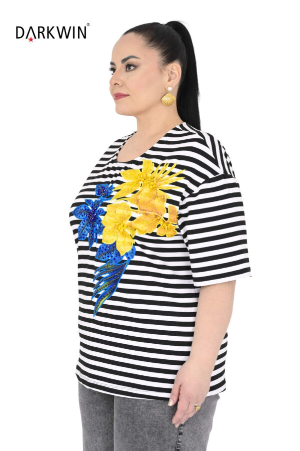 P9643 DARKWIN BLUZ SIYAH-BEYAZ - 2