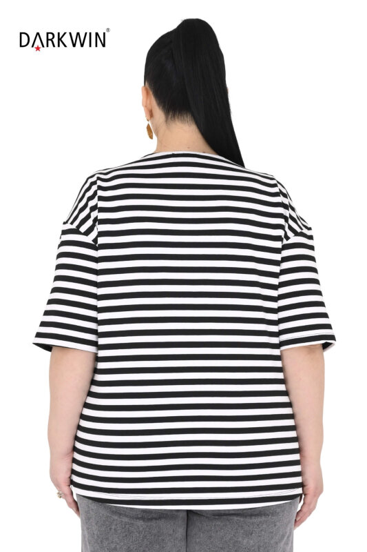 P9643 DARKWIN BLUZ SIYAH-BEYAZ - 3