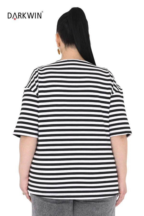 P9643 DARKWIN BLUZ SIYAH-BEYAZ - 3