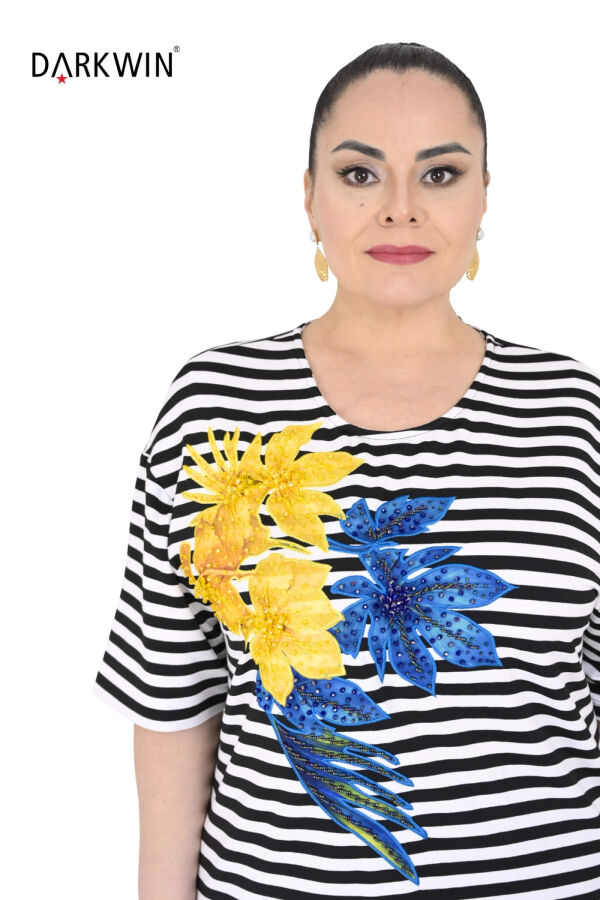 P9643 DARKWIN BLUZ SIYAH-BEYAZ - 5