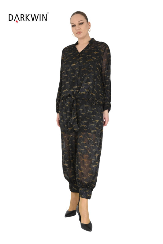 P9645 DARKWIN BLUZ-PANTOLON SIYAH - 4