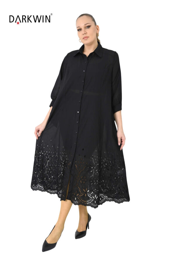 P9666 DARKWIN ELBİSE SIYAH - 4