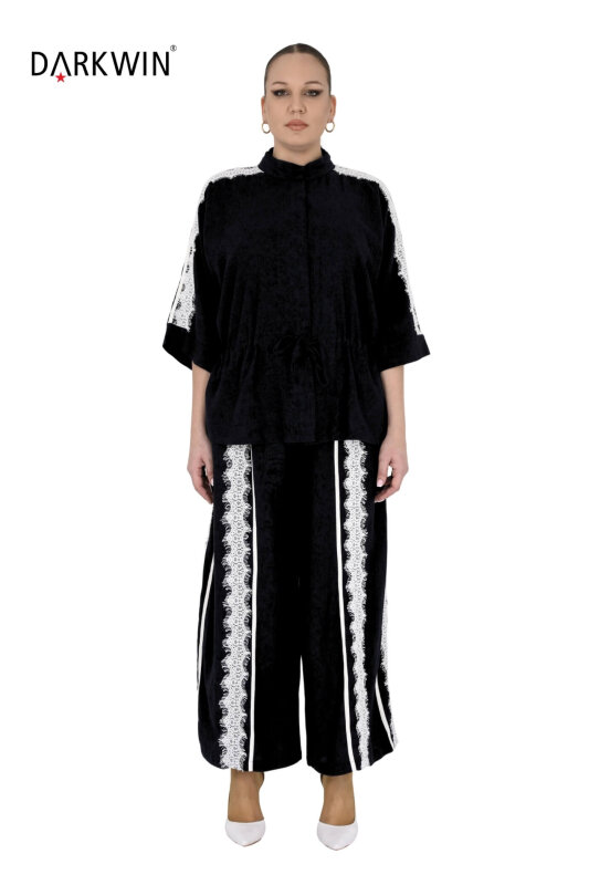 P9667 DARKWIN BLUZ-PANTOLON SIYAH - DARKWIN