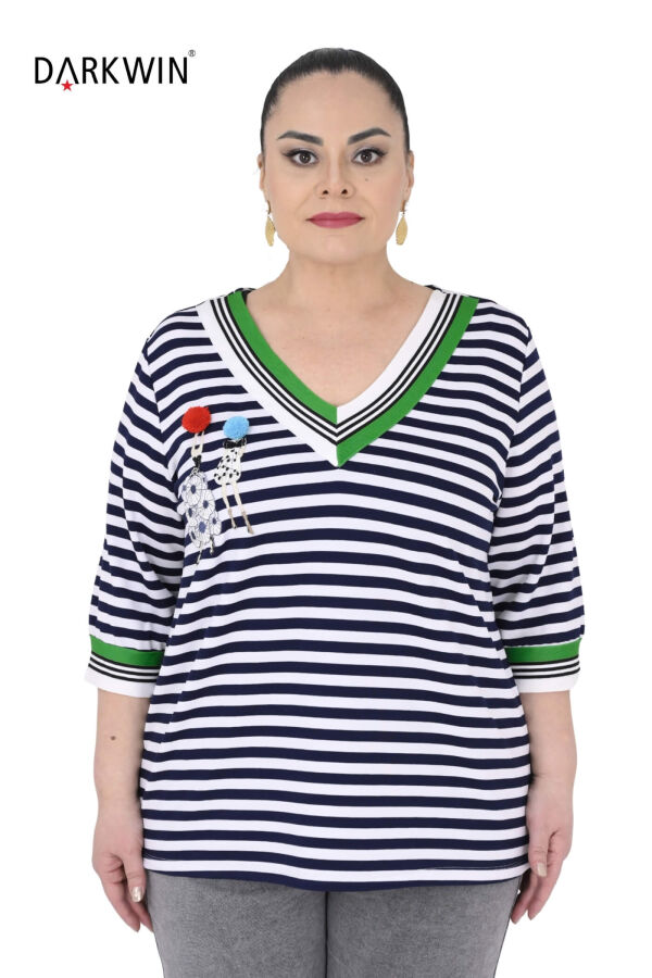 P9681 DARKWIN BLUZ LACI-BEYAZ - 1