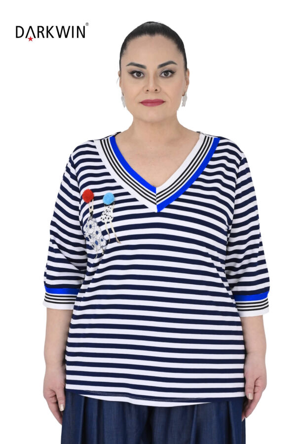 P9681 DARKWIN BLUZ LACI-BEYAZ - 3