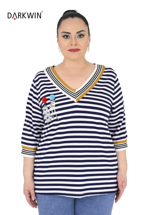 P9681 DARKWIN BLUZ LACI-BEYAZ - 4