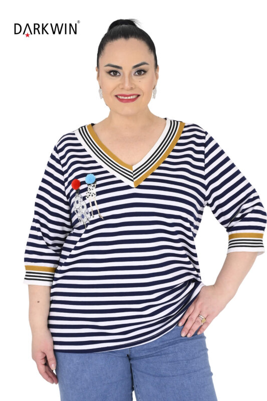P9681 DARKWIN BLUZ LACI-BEYAZ - 6