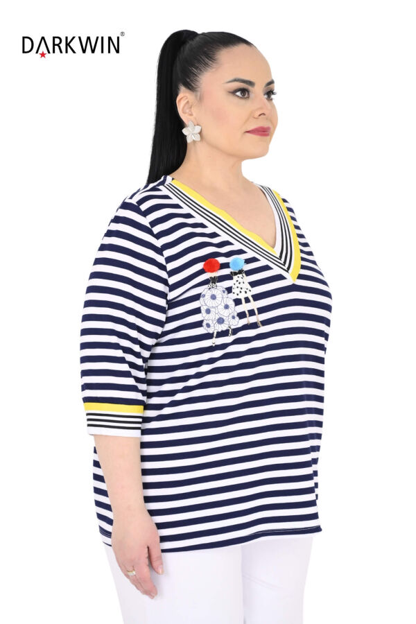 P9681 DARKWIN BLUZ LACI-BEYAZ - 8