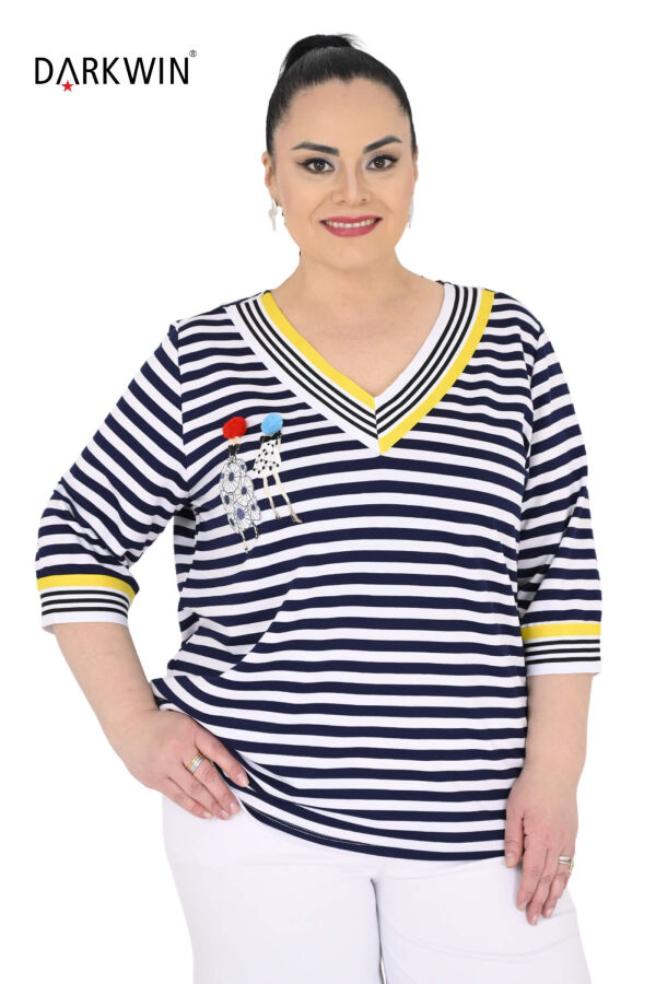 P9681 DARKWIN BLUZ LACI-BEYAZ - 10
