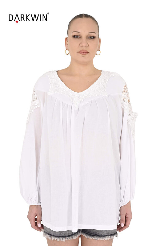 P9703 DARKWIN BLUZ BEYAZ - DARKWIN
