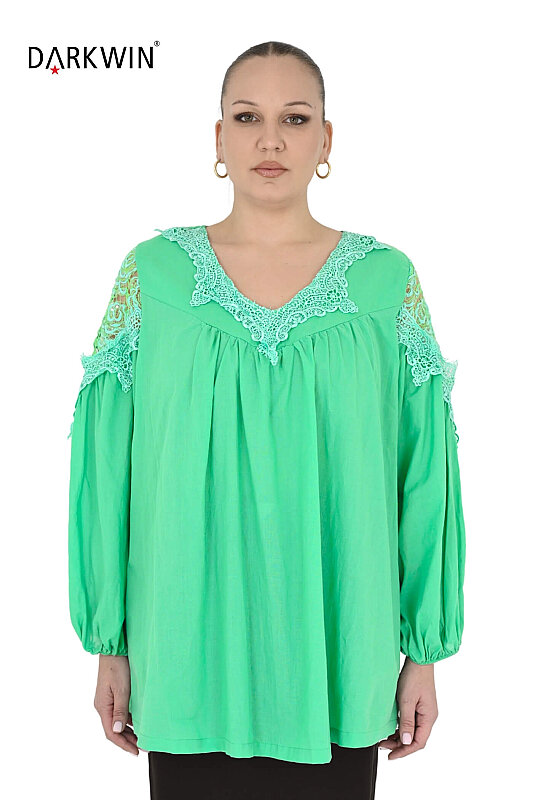 P9703 DARKWIN BLUZ YESIL - DARKWIN
