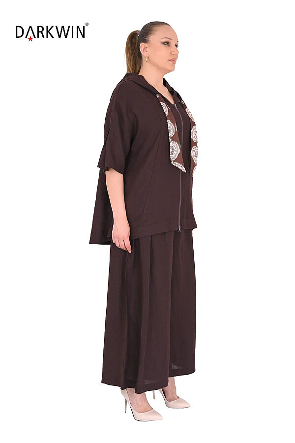 P9806 DARKWIN BLUZ-PANTOLON KAHVE - 2