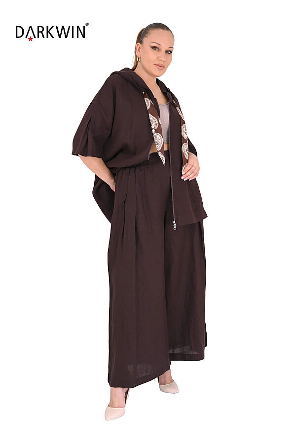 P9806 DARKWIN BLUZ-PANTOLON KAHVE - 5