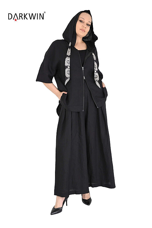 P9806 DARKWIN BLUZ-PANTOLON SIYAH - 4