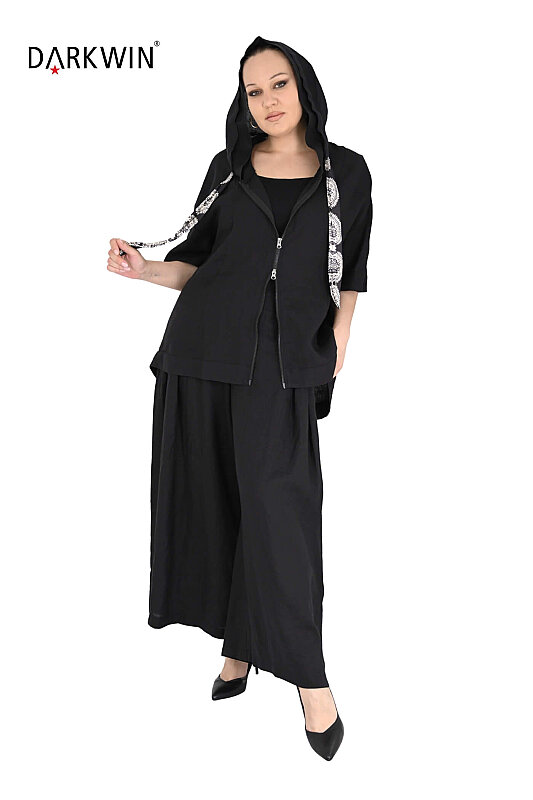P9806 DARKWIN BLUZ-PANTOLON SIYAH - 5