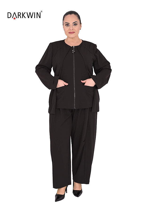 P9844 DARKWIN CEKET-PANTOLON KAHVE - 4