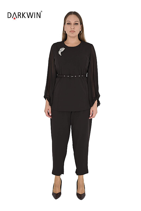 P9853 DARKWIN BLUZ-PANTOLON KAHVE - DARKWIN
