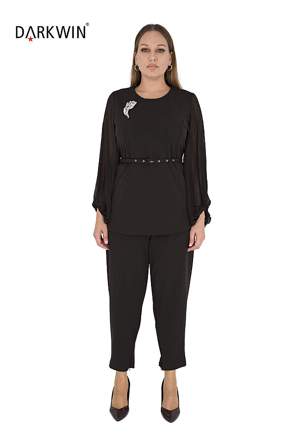 P9853 DARKWIN BLUZ-PANTOLON KAHVE - 1