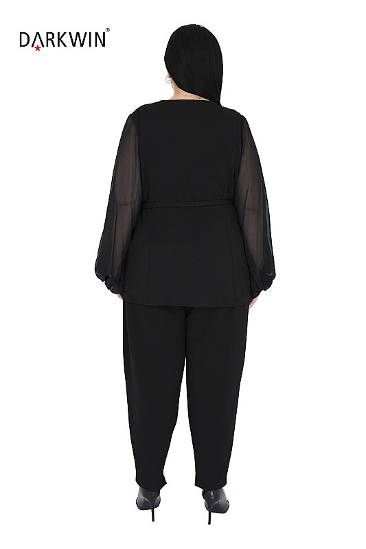 P9853 DARKWIN BLUZ-PANTOLON SIYAH - 3