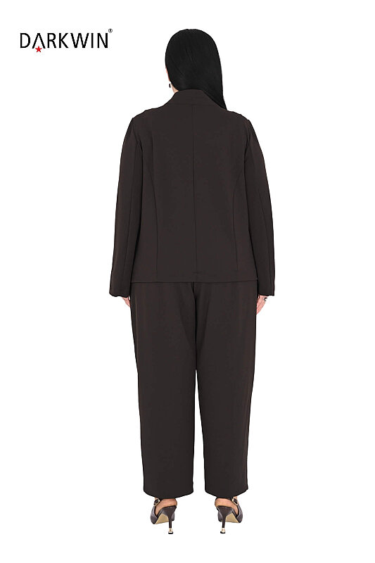 P9893 DARKWIN BLUZ-PANTOLON KAHVE - 3