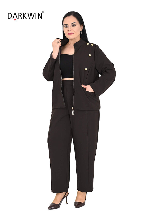 P9893 DARKWIN BLUZ-PANTOLON KAHVE - 4
