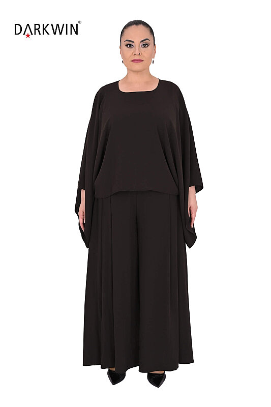 P9917 DARKWIN BLUZ-PANTOLON KAHVE - DARKWIN