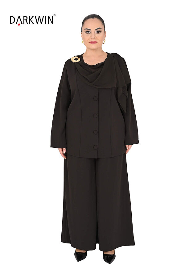 P9919 DARKWIN BLUZ-PANTOLON KAHVE - 1