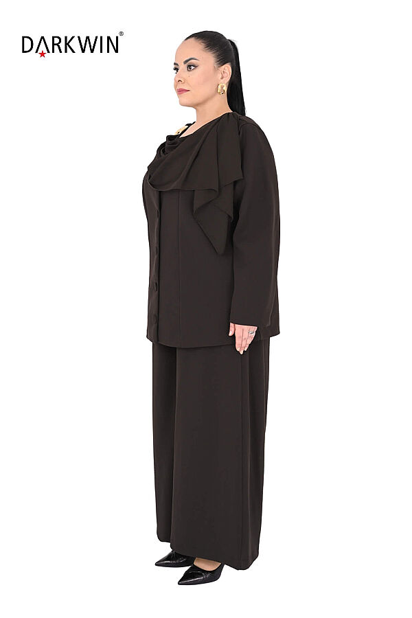 P9919 DARKWIN BLUZ-PANTOLON KAHVE - 2