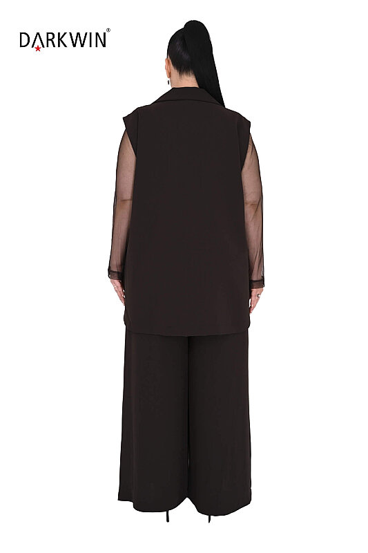 P9923 DARKWIN CEKET-BLUZ-PANTOLON KAHVE - 3