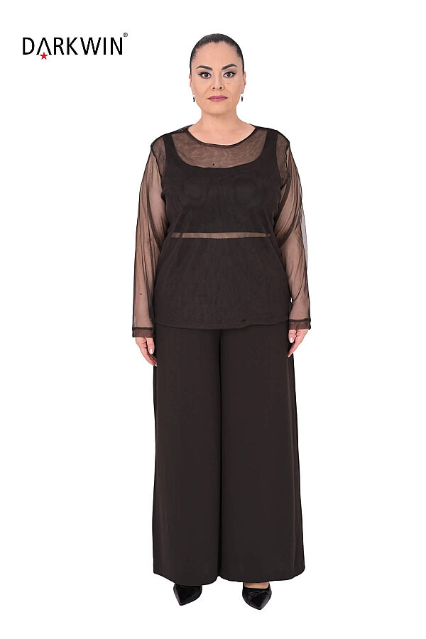 P9923 DARKWIN CEKET-BLUZ-PANTOLON KAHVE - 6