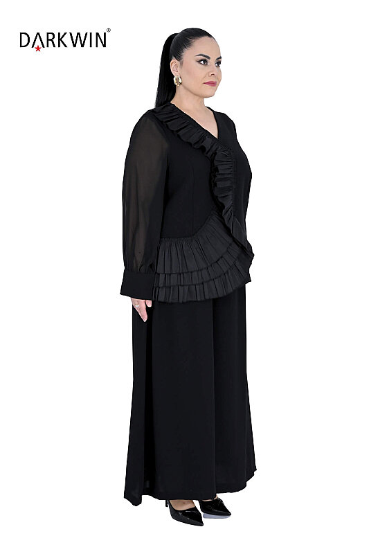 P9925 DARKWIN BLUZ-PANTOLON SIYAH - 3